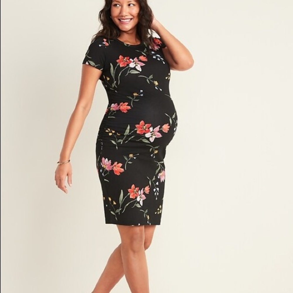 Old Navy floral bodycon maternity dress